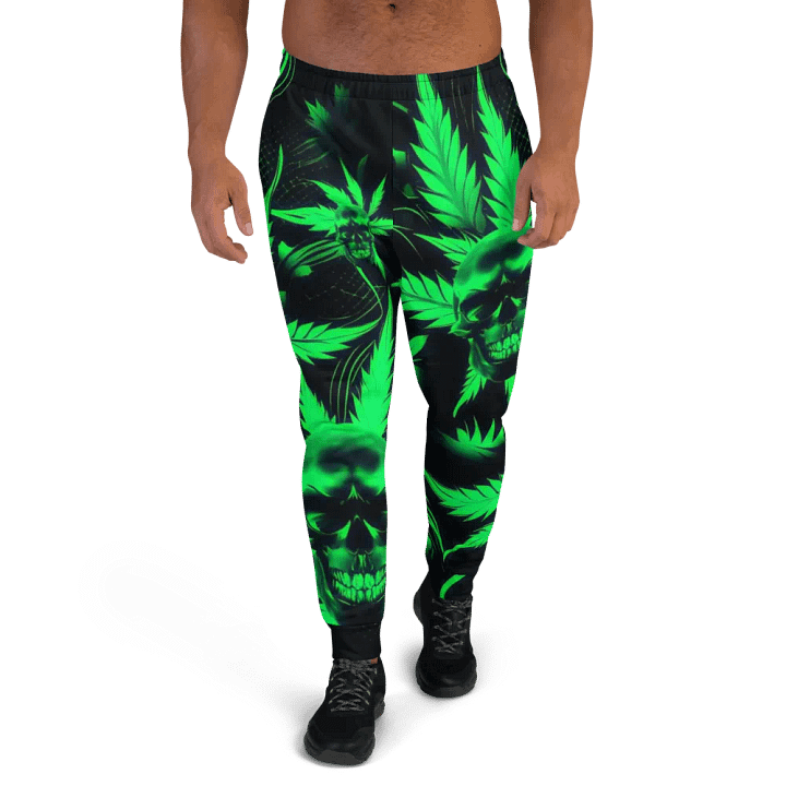 Glowing Green Skulls Men's Joggers product image (2)