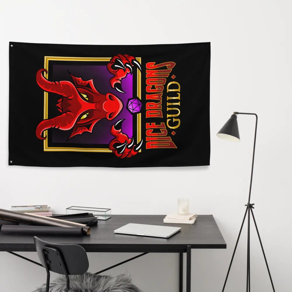 Dice Dragons Guild Vertical Flag (Black) product image (9)