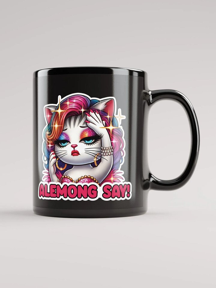Alemong Say! Black Glossy Mug product image (1)