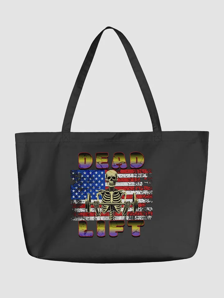 Dead Lift Weightlifting Skeleton USA Tote Bag product image (2)