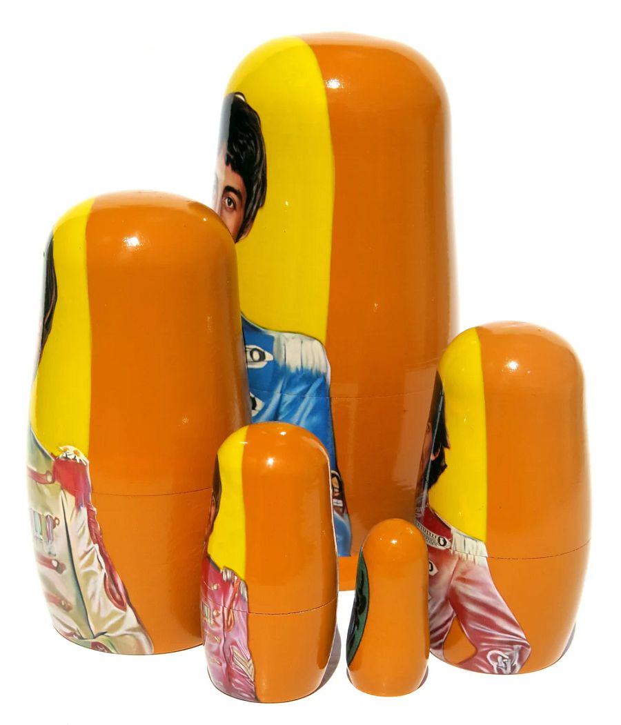 The Beatles Paul McCartney 5 Piece Nesting Doll set - Handcrafted Stacking Matryoshka Set - FREE U.S. SHIPPING! product image (8)