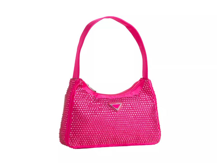 Womens Diamante Crystal Satin Clutch Bag Top product image (2)