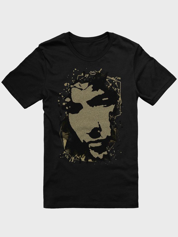 Bob Dylan portrait T-Shirt. Black and gold sand art. product image (1)