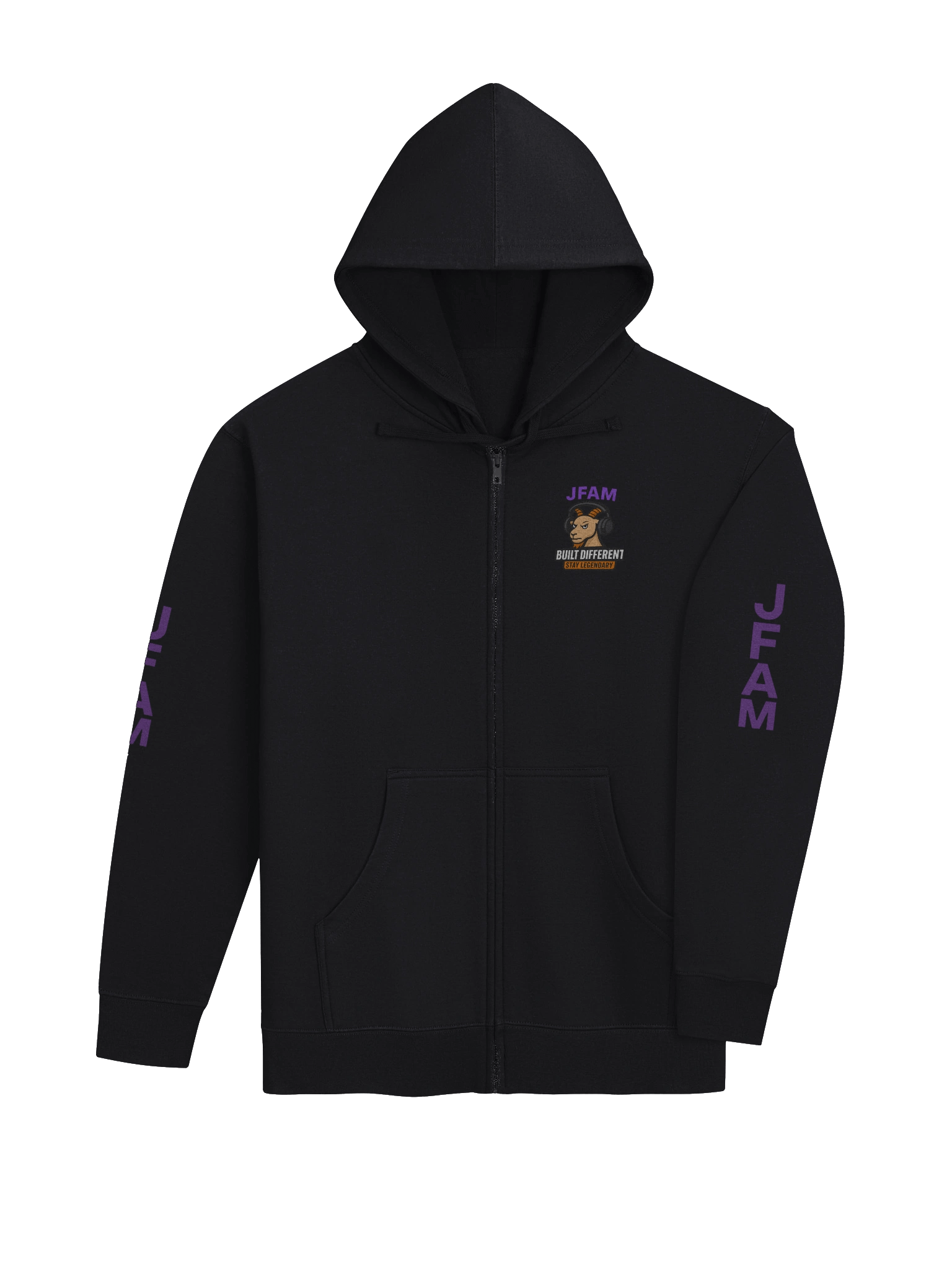 JFAM Bold Purple Letter Stack Zip-Up Hoodie product image (13)