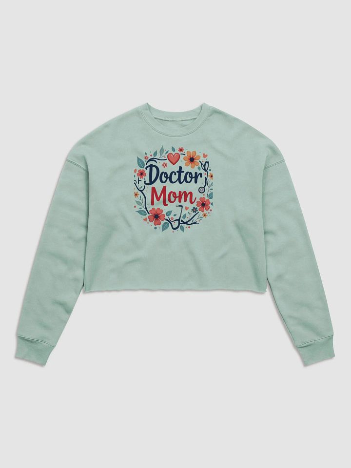 Doctor Mom Floral Fleece Crop Sweatshirt product image (1)