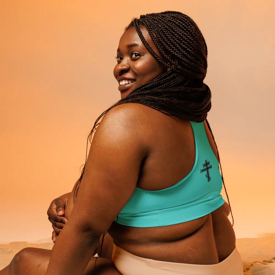 Turquoise Serenity Longline Sports Bra product image (9)