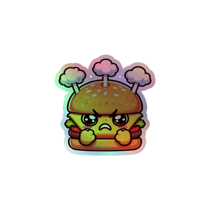 Grumpy Burger Holographic Sticker Sheet product image (1)