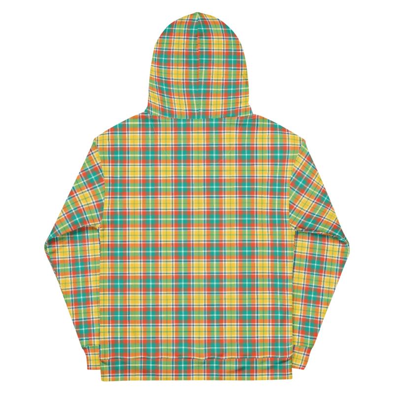 Yellow and Seafoam Green Plaid Hoodie product image (7)
