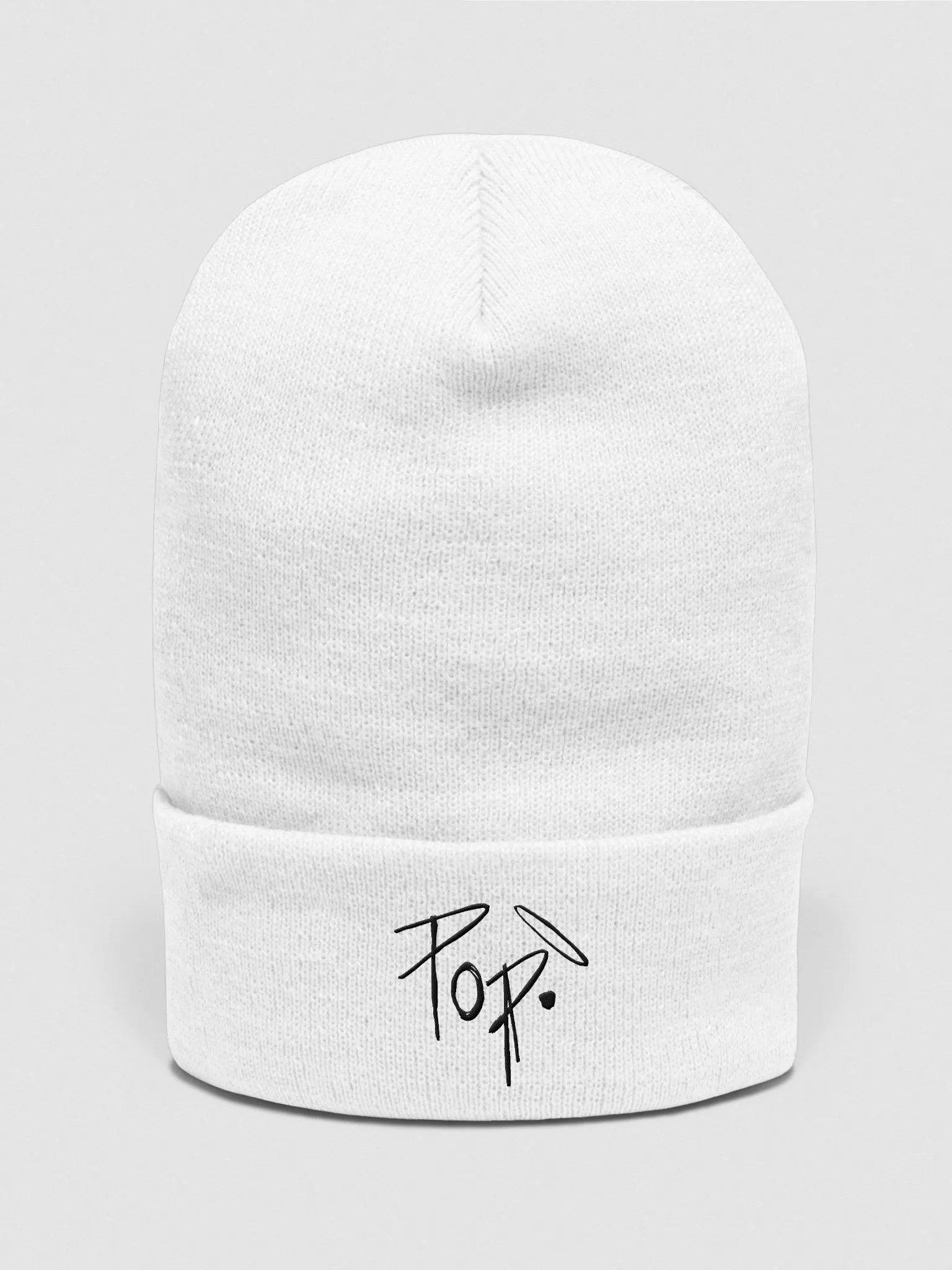 Pop. Chaos Embroidered White Beanie product image (1)