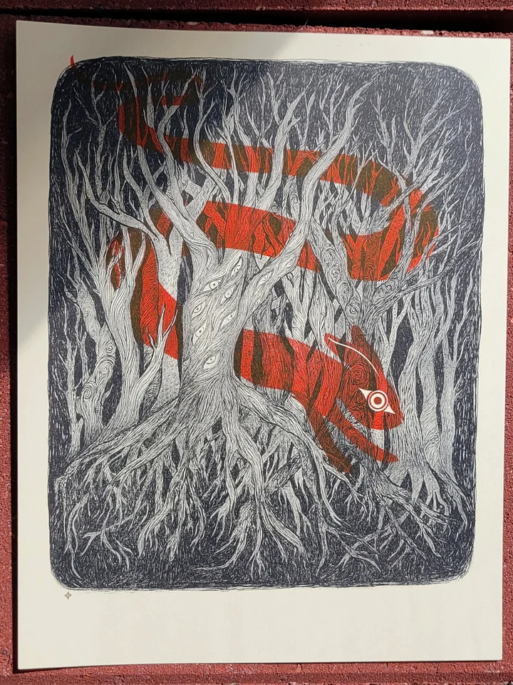 Through the Trees Riso Print product image (2)
