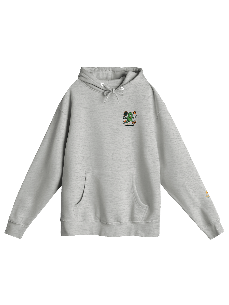 Game Face Pickleball Hoodie – Fierce Pickle Smash Design on Soft Gray Lightweight Pullover product image (2)