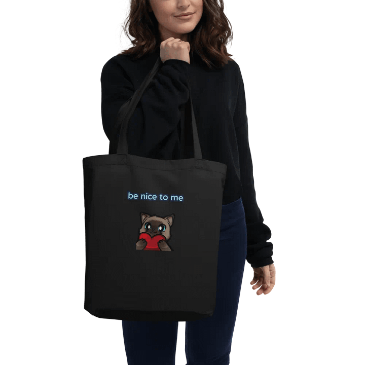 Blue heart Be nice to me Tote Bag product image (2)