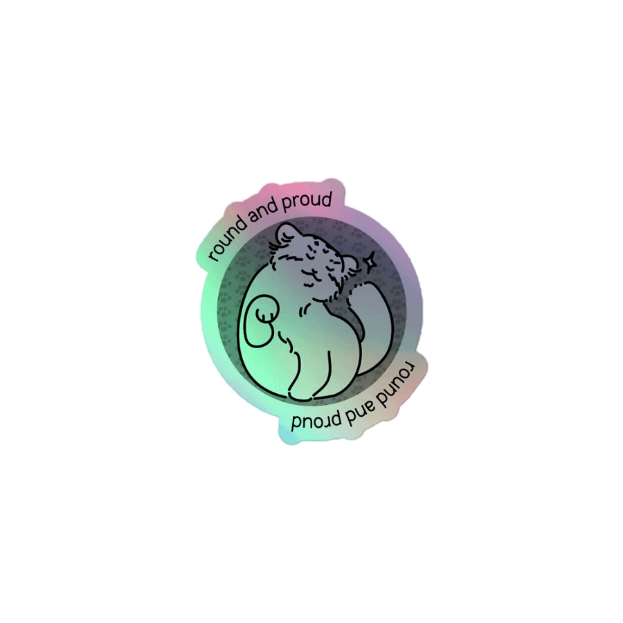 Round and Proud Manul Holo Sticker - Unlabeled Version product image (1)