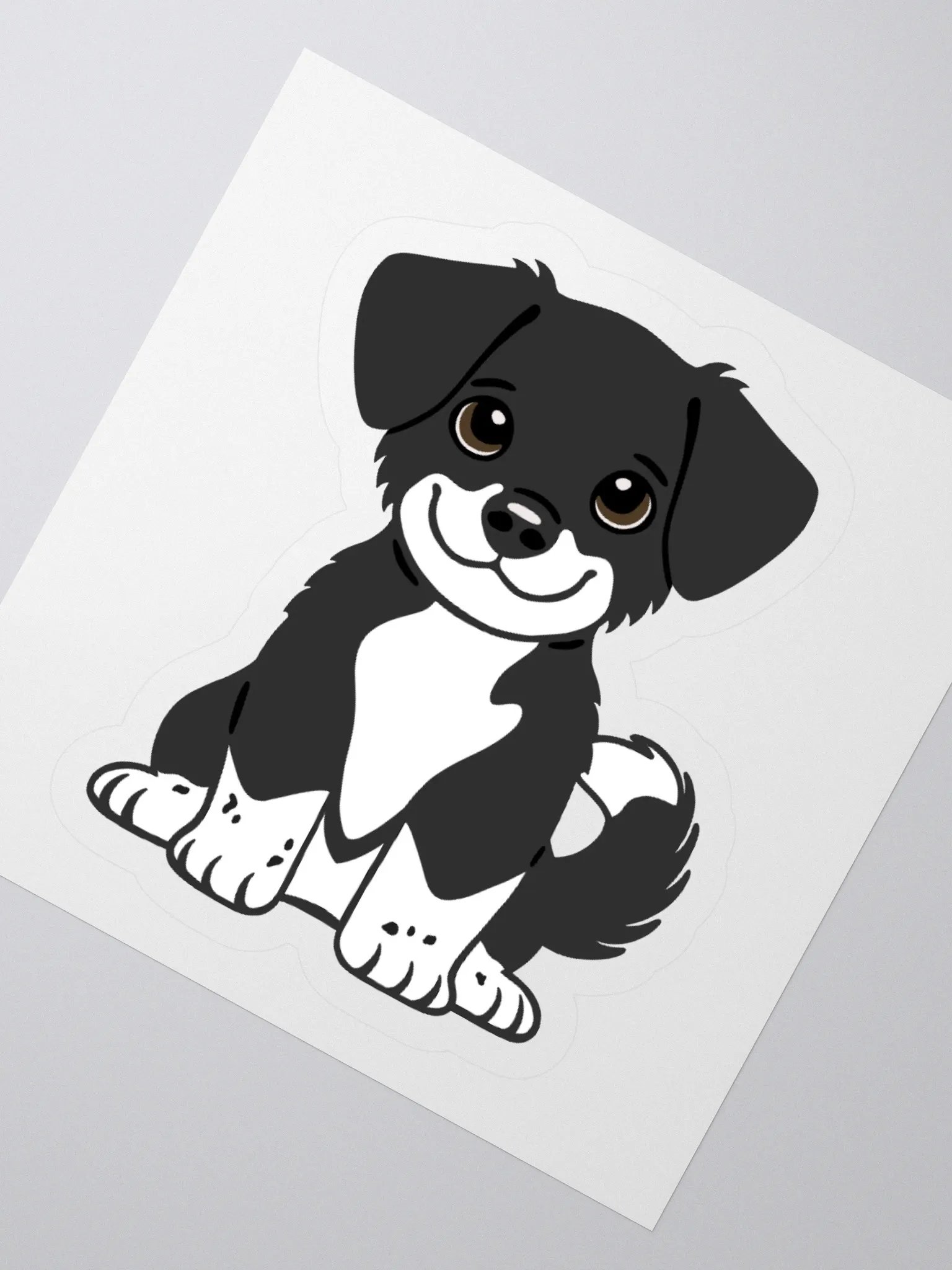 BLACK & WHITE LABRADOR PUPPY STICKER product image (4)