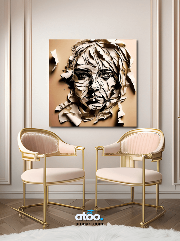 Paper Collection | Woman with Messy Hair | Canvas Art Painting product image (2)