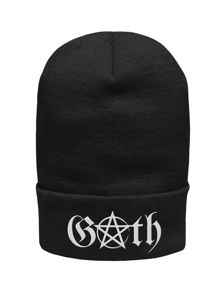 Pentagram Occult Symbol Embroidered Cuff Beanie product image (1)