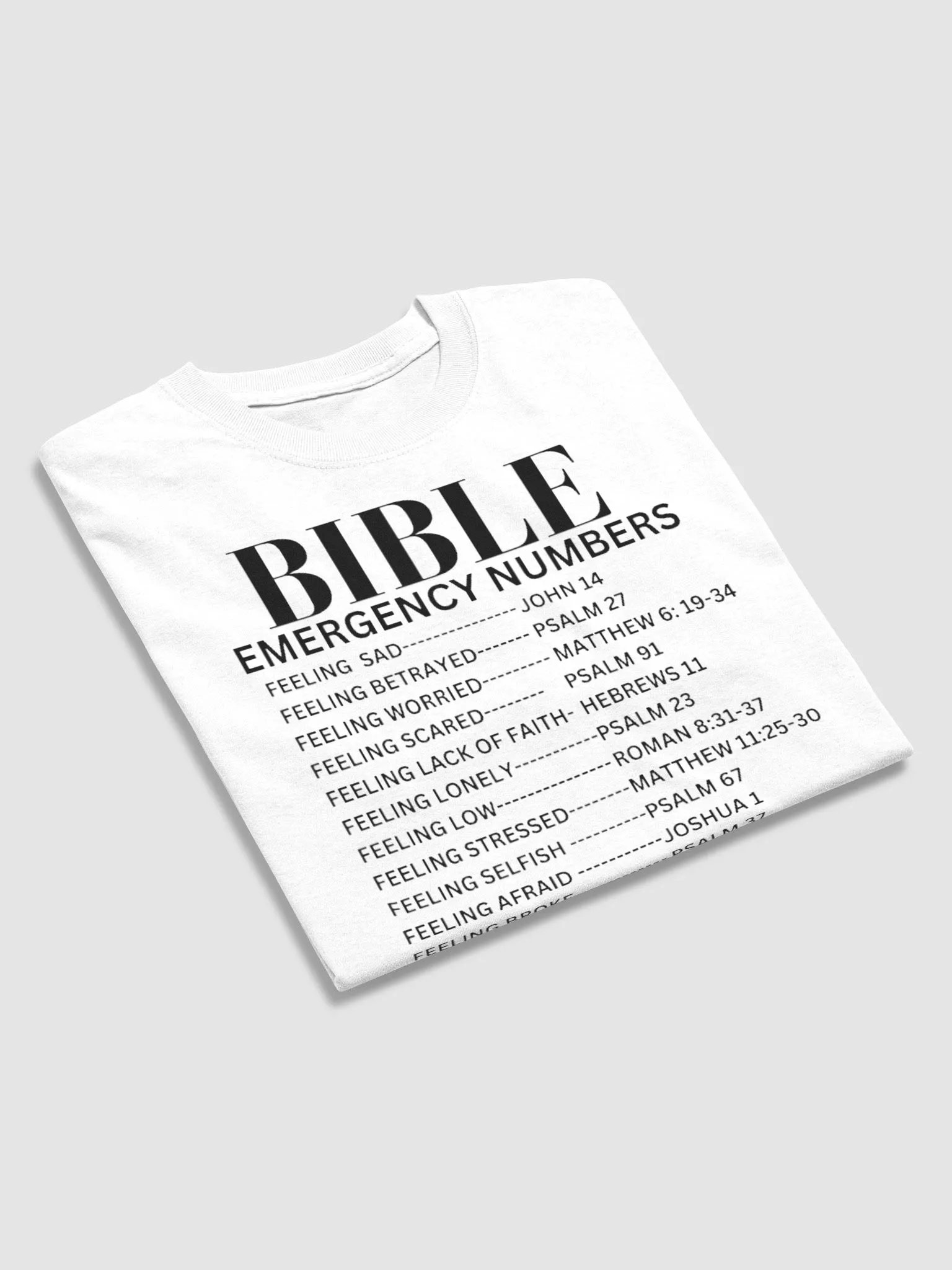 BIBLE EMERGENCY NUMBERS T-SHIRT product image (7)