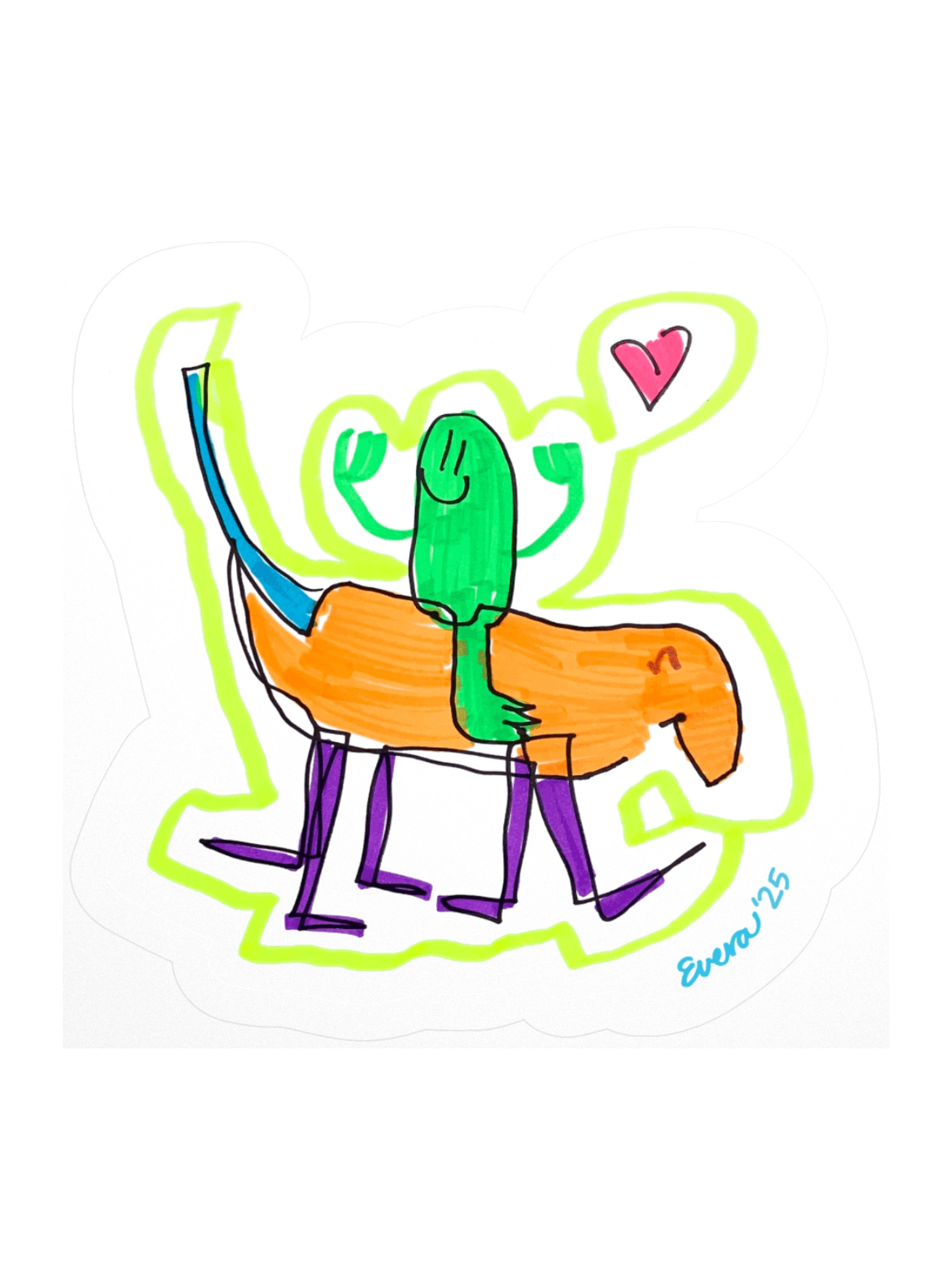 Pickle Riding a Five-Legged Corndog Sticker product image (2)