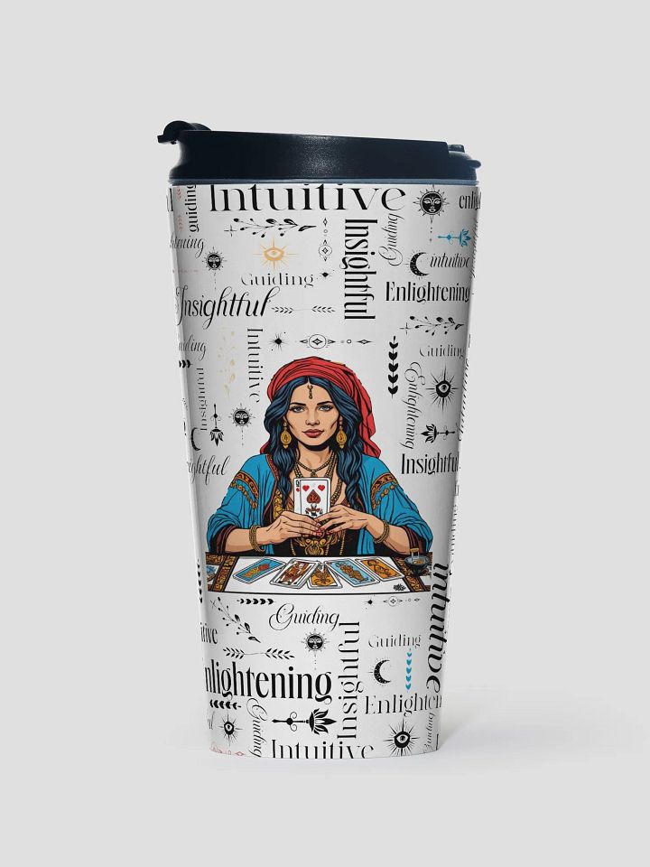 15 oz Tarot Card Reader Affirmation Word Art Travel Mug product image (1)