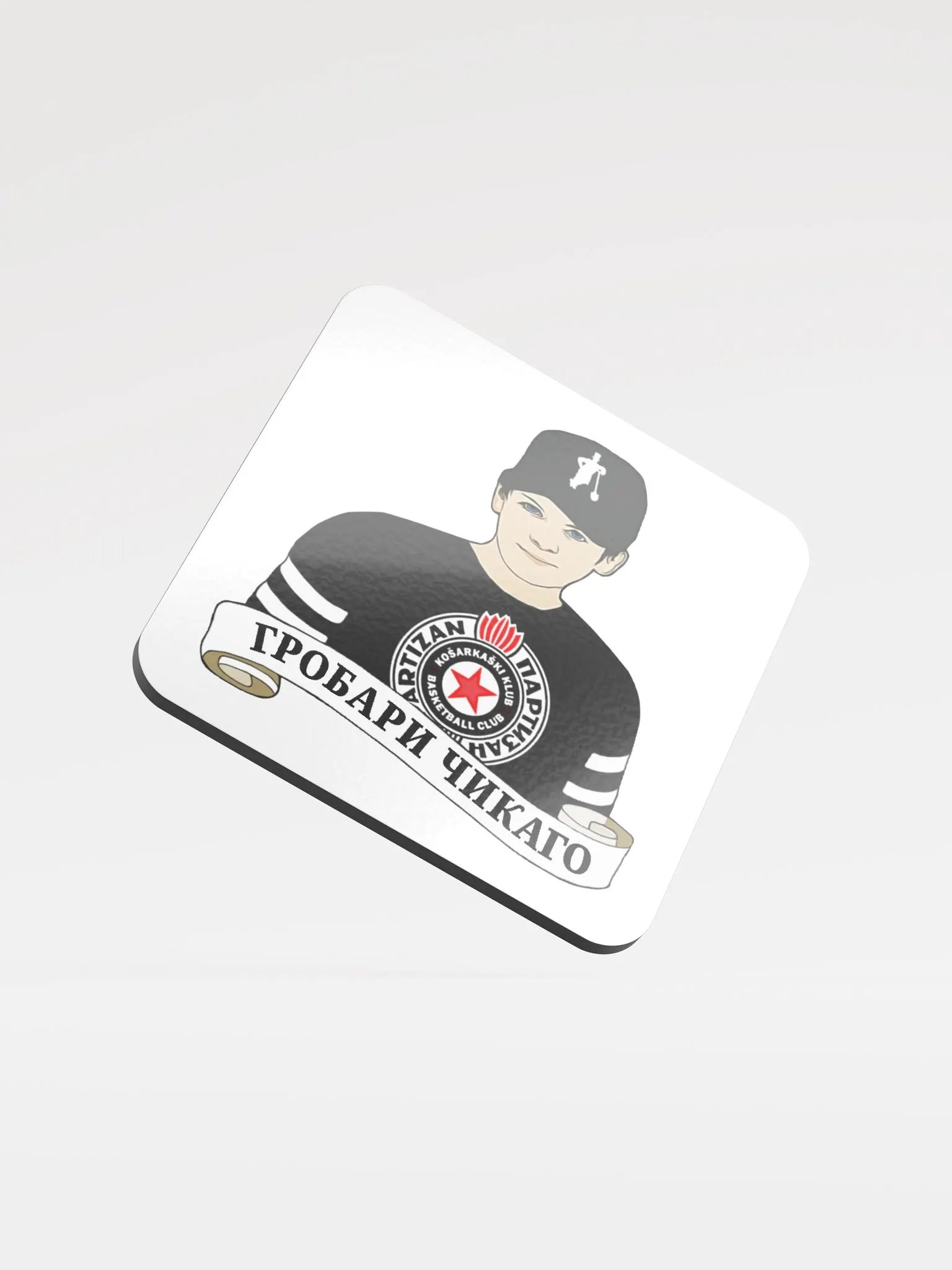 Grobari Čikago KK Partizan Glossed Cork Coaster product image (1)