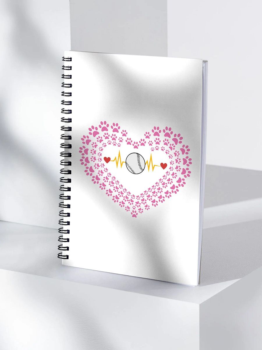 Heart Paw Print Baseball of the Game Spiral Notebook product image (3)