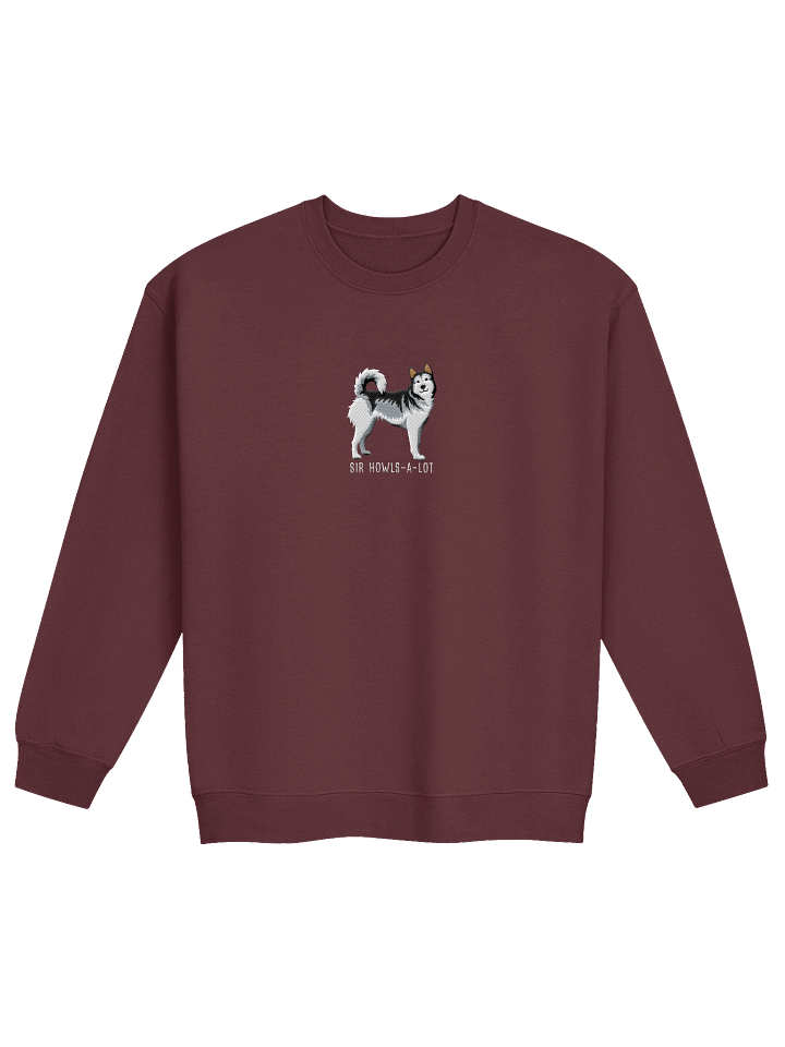 Sir Howls-A-Lot Sweatshirt (Embroidered) of a Siberian Husky(Gray & White) product image (1)