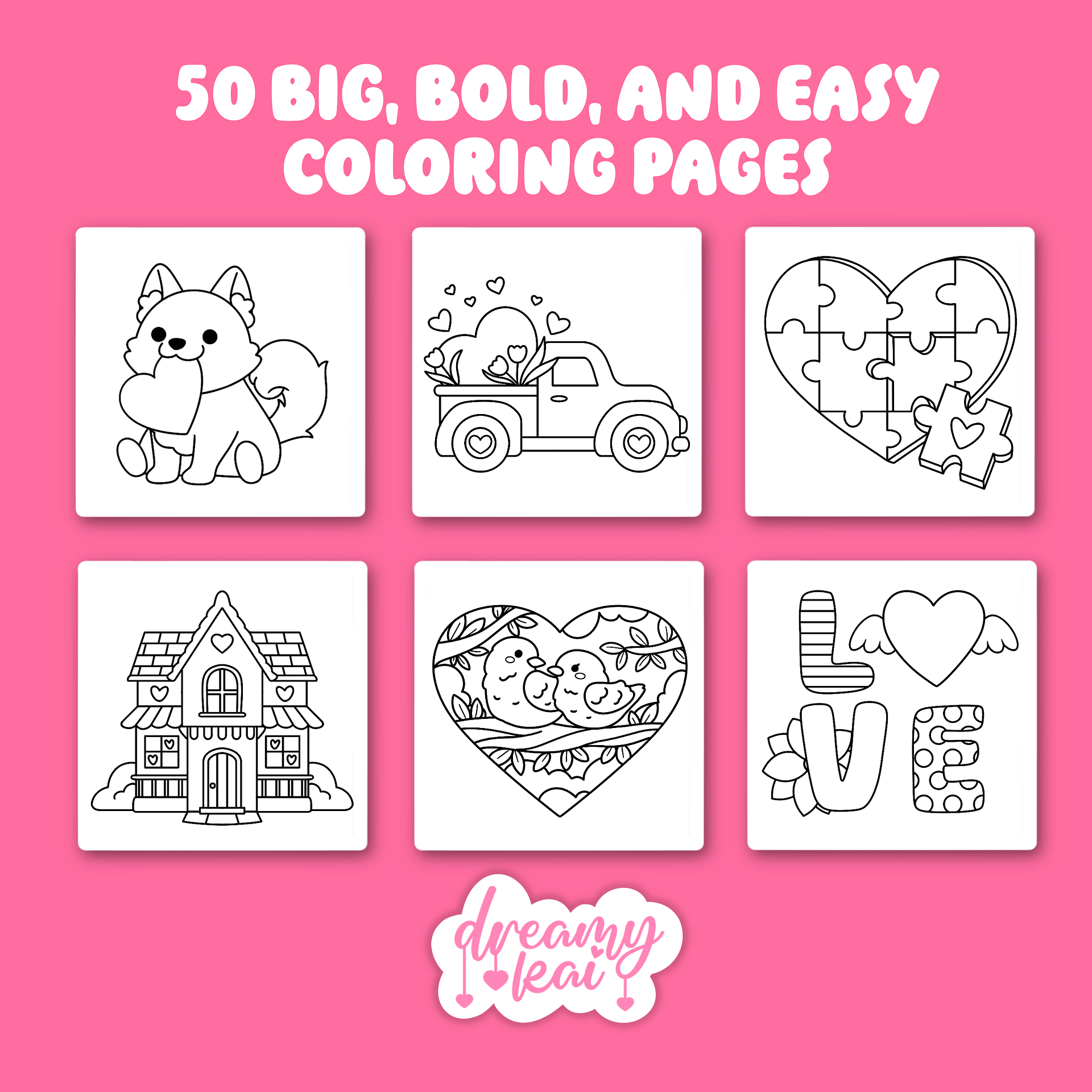 Digital Coloring Book - Love in the Air product image (2)