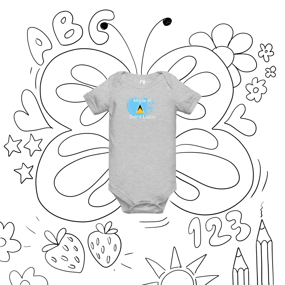 Saint Lucia Digital Heart Baby Onesie product image (56)
