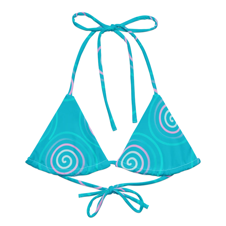 Beautiful Minimalist Ocean Swirl Pattern String Bikini Top product image (1)