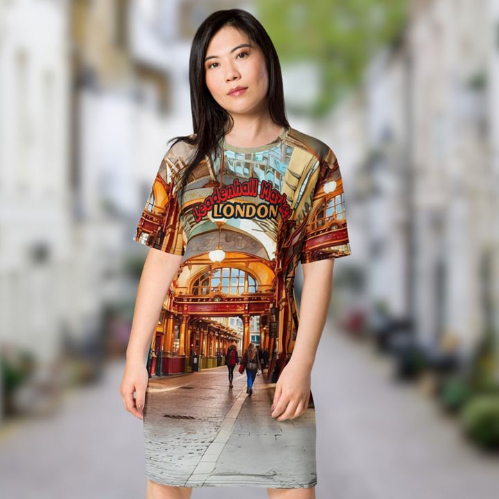 Leadenhall Market London All Over Print T-shirt Dress product image (2)