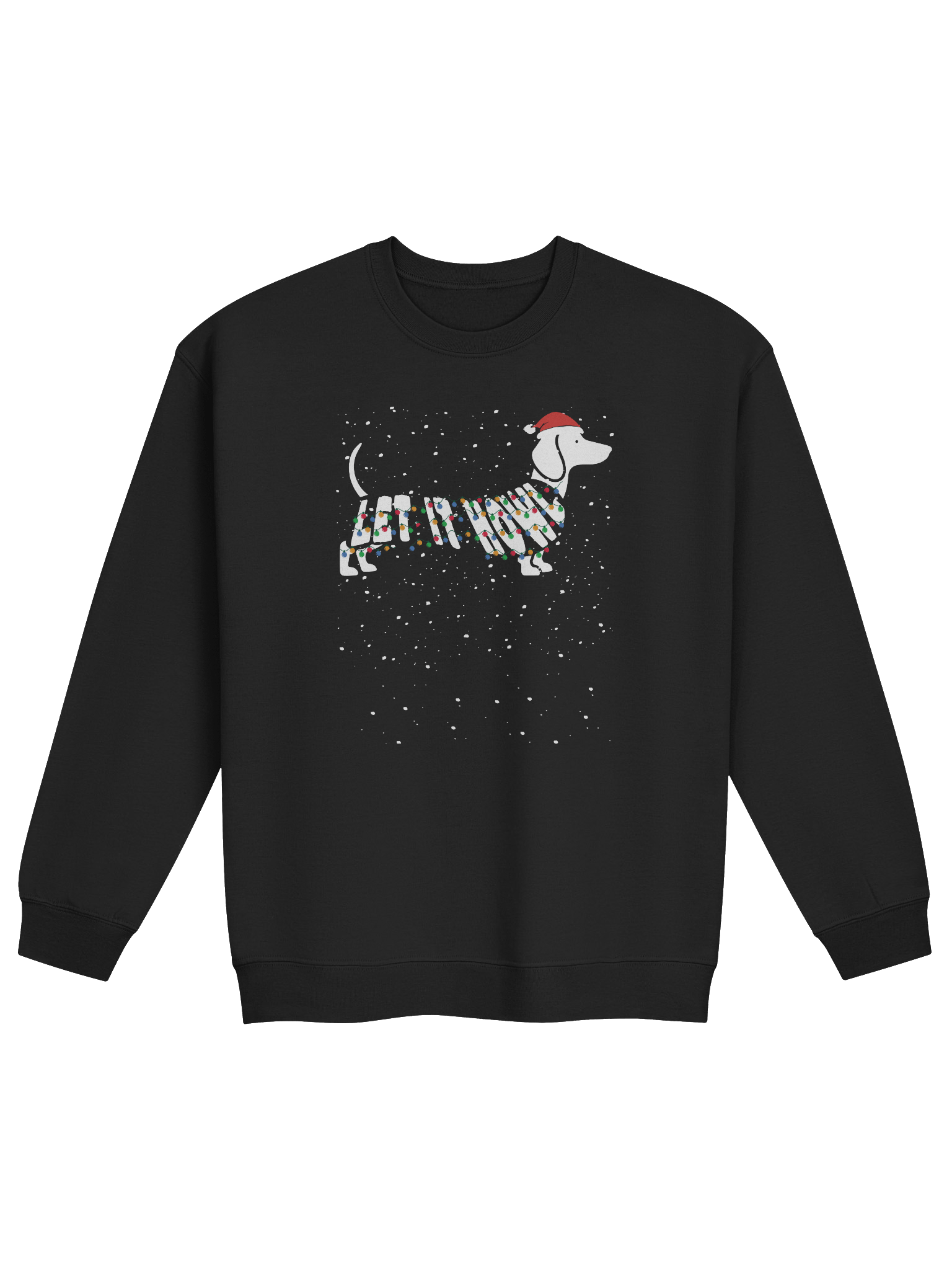 Let It Snow Dachshund Christmas Sweatshirt – Festive Light-Wrapped Wiener Dog product image (1)