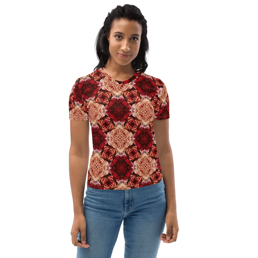 Rose Bouquet Women's Crew Neck T-Shirt product image (3)