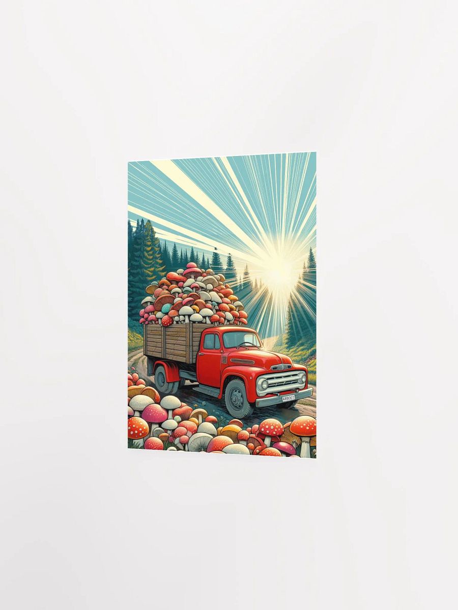 Vintage Red Truck with Mushrooms - Enchanting Forest Art Print product image (3)