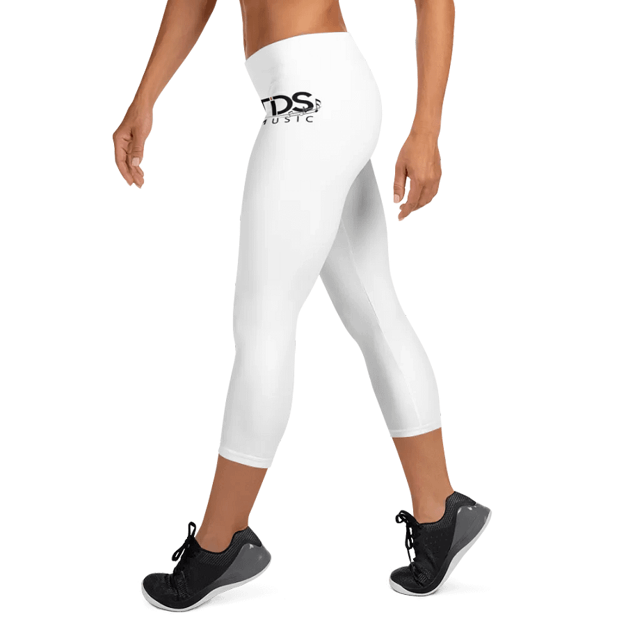 TDS Music Women's Capri Leggings - White with Musical Note Logo product image (12)