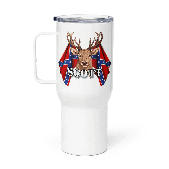 "Scott" Rebel Redneck Deer - Travel Mug w/ Handle product image (1)