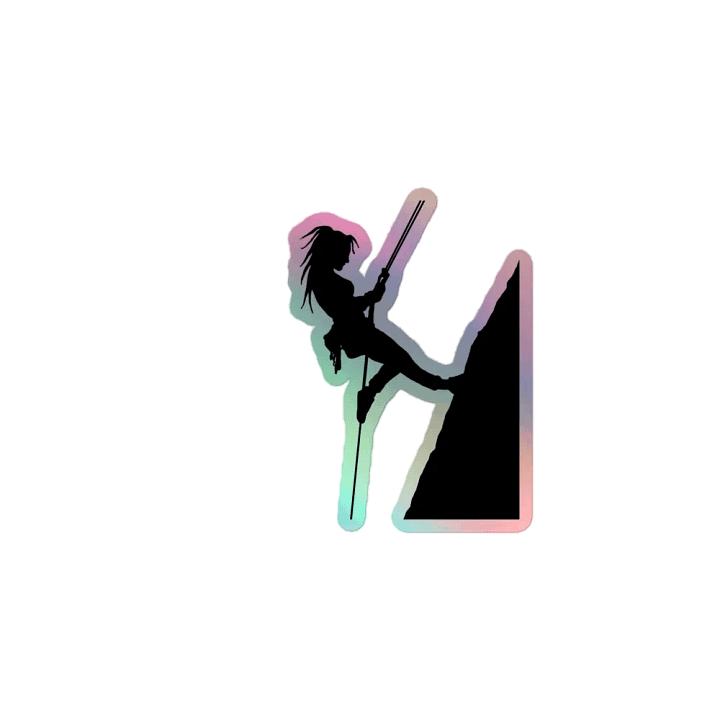 Climber girl holographic sticker product image (1)