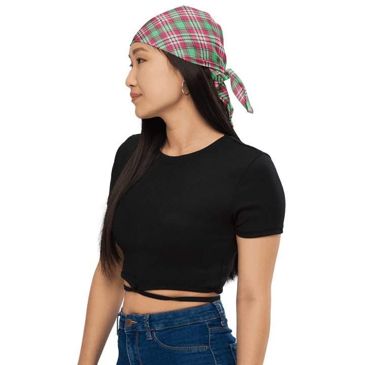 Mint Green and Pink Plaid Bandana product image (1)