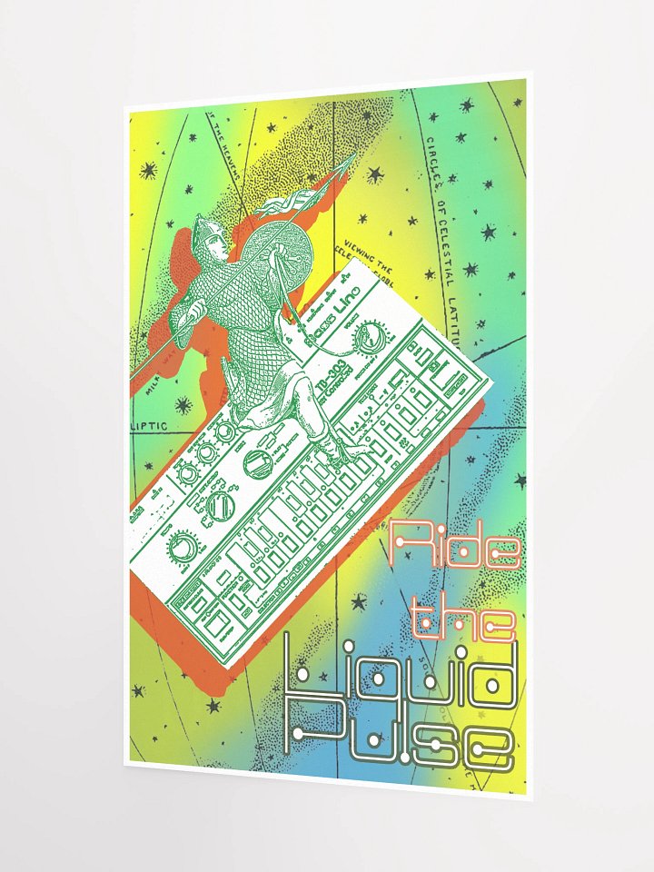Ride the Liquid Pulse, TB303 tribute, by Frank Fonik, Techno EDM Matte Paper Poster product image (2)