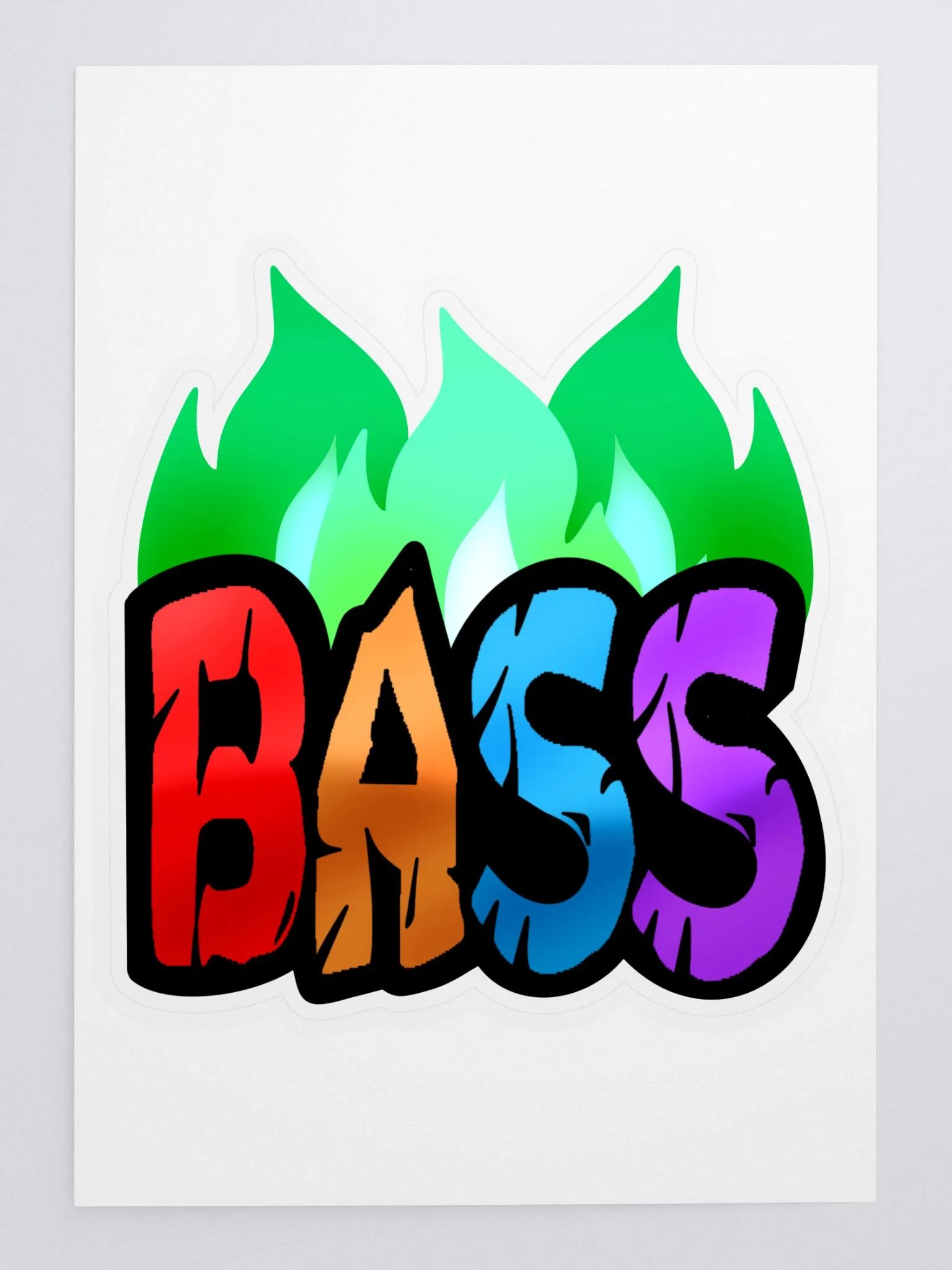 Fire Bass Cut Sticker product image (1)