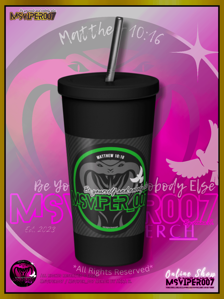 Tumbler - "MsViper_007™ Brand [green/blk] - Support&Sport" Insulated Tumbler with a Straw By Anna H. product image (2)