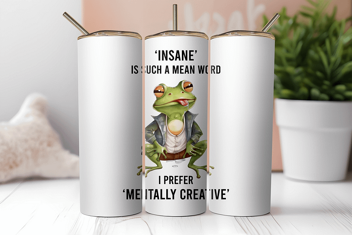 Mentally Creative Frog Tumbler: Embrace Your Unique Perspective! product image (2)