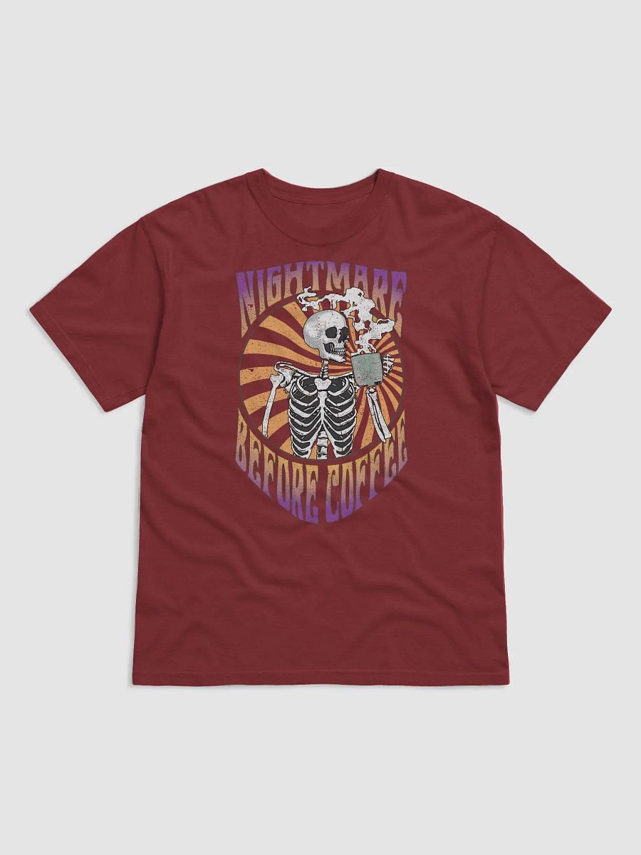 Nightmare Before Coffee Skeleton Drinking Coffee T-Shirt | Funny Fall and Halloween Skeleton Design for Coffee Lovers product image (8)