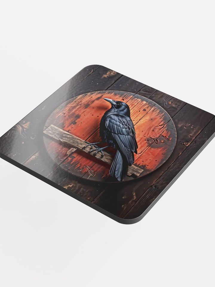 Glossed Cork Coaster - Crow product image (1)