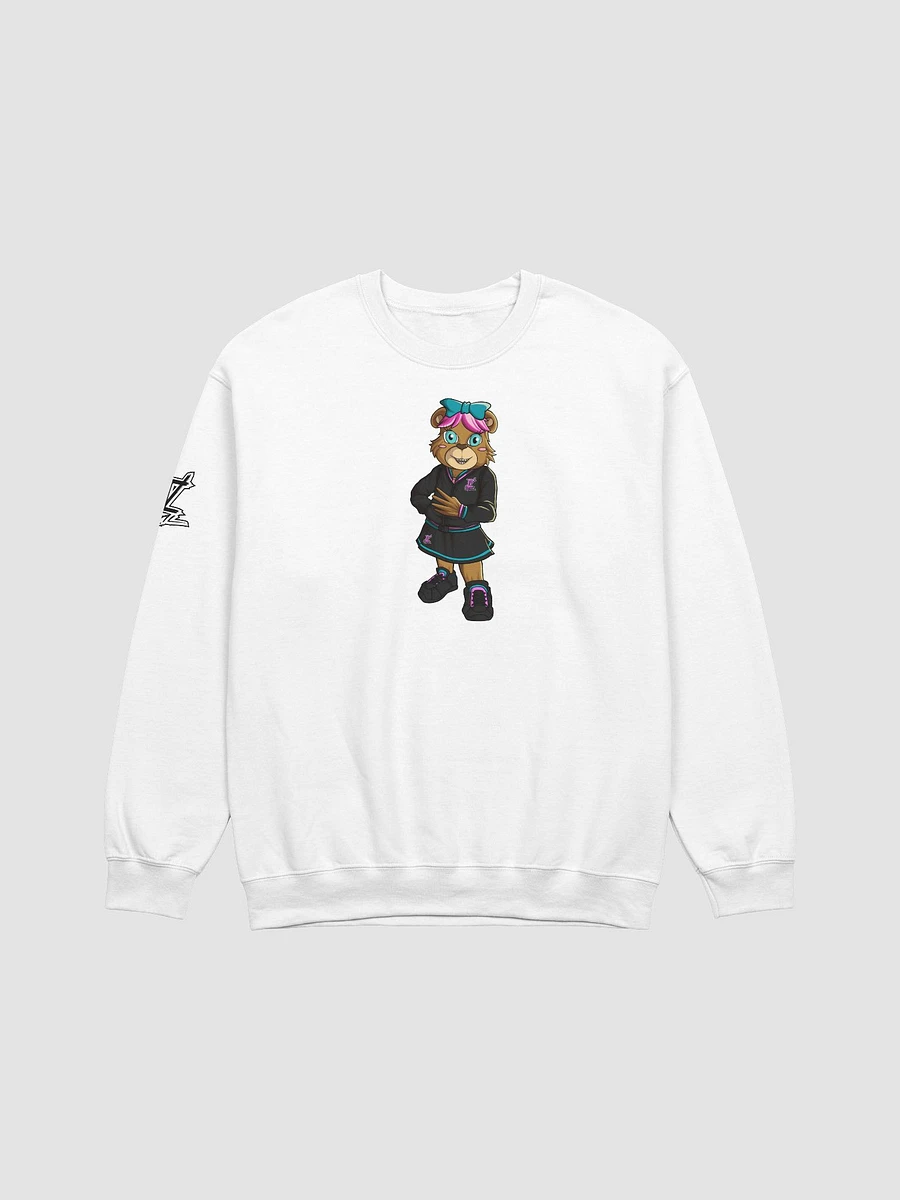 Standing Girl Bear White Crewneck Sweatshirt product image (1)