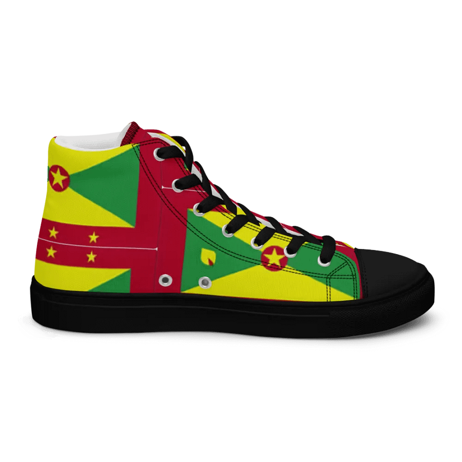 Grenada Flag Inspired Women's High Top Canvas Shoes product image (8)