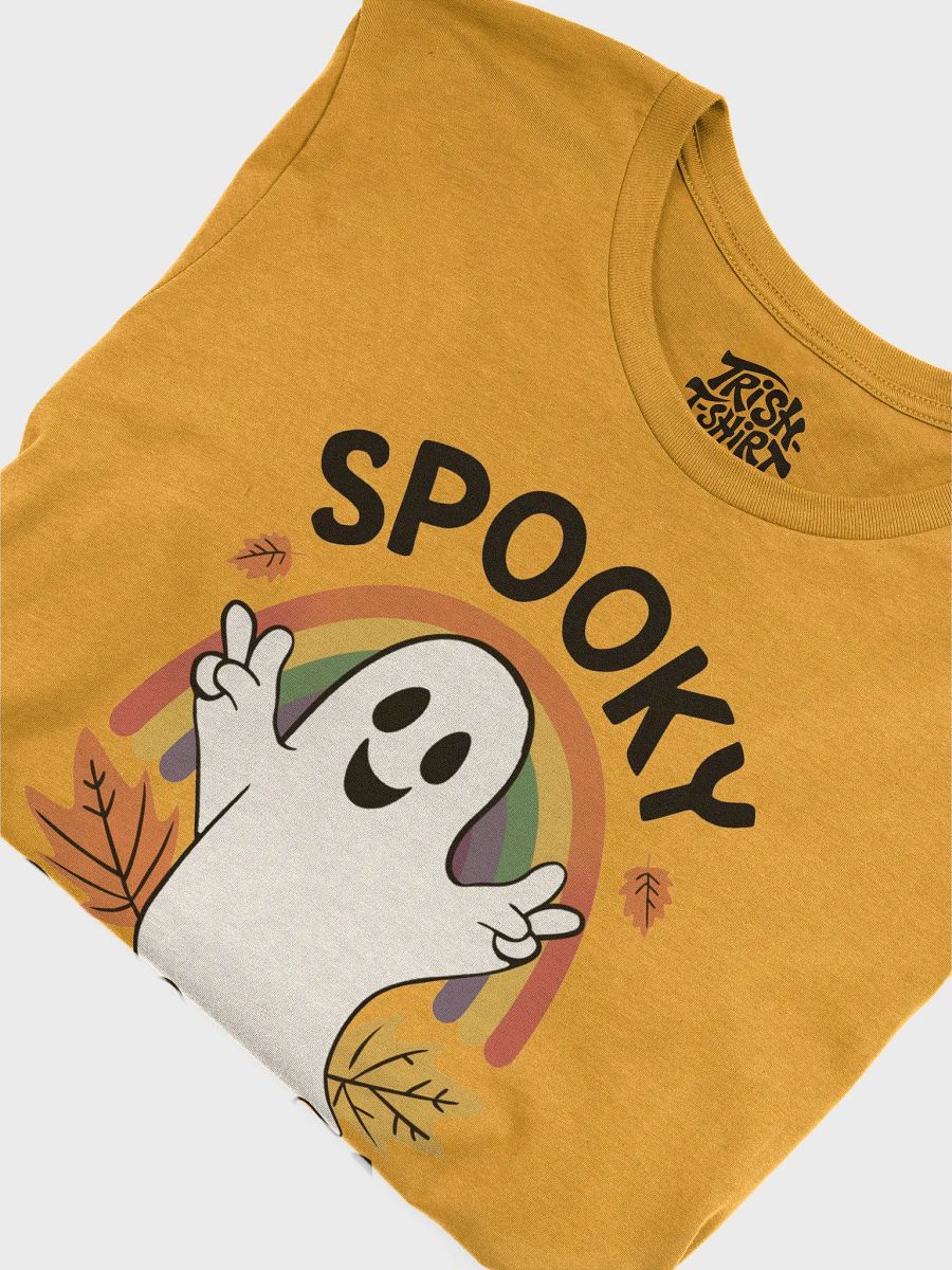 Spooky Season Rainbow and Cute Ghost Halloween Unisex T-Shirt product image (6)