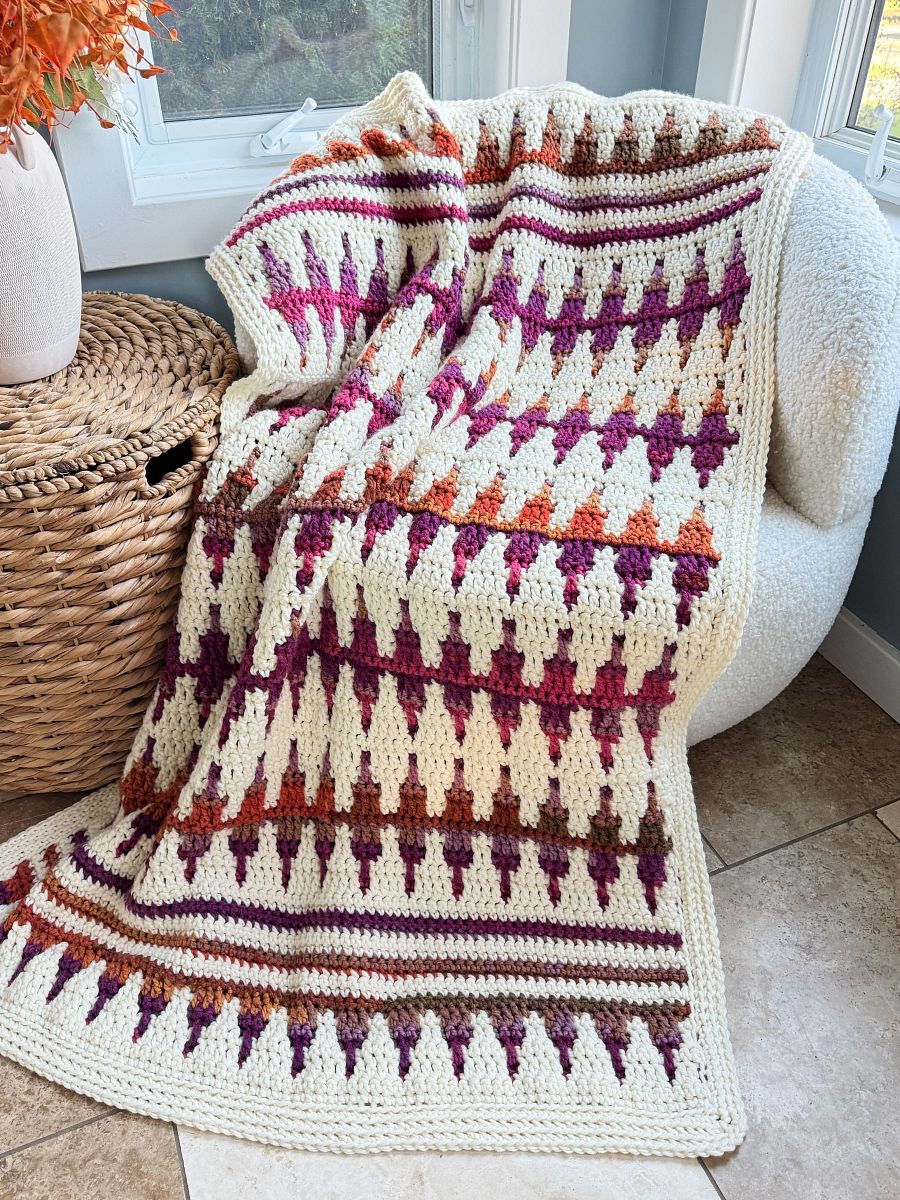 Autumn's Charm Mosaic Blanket Crochet Pattern product image (8)