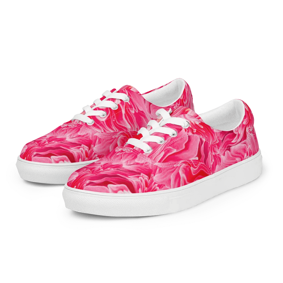 'Raspberry waves' Women's Lace-Up Canvas Shoes product image (4)