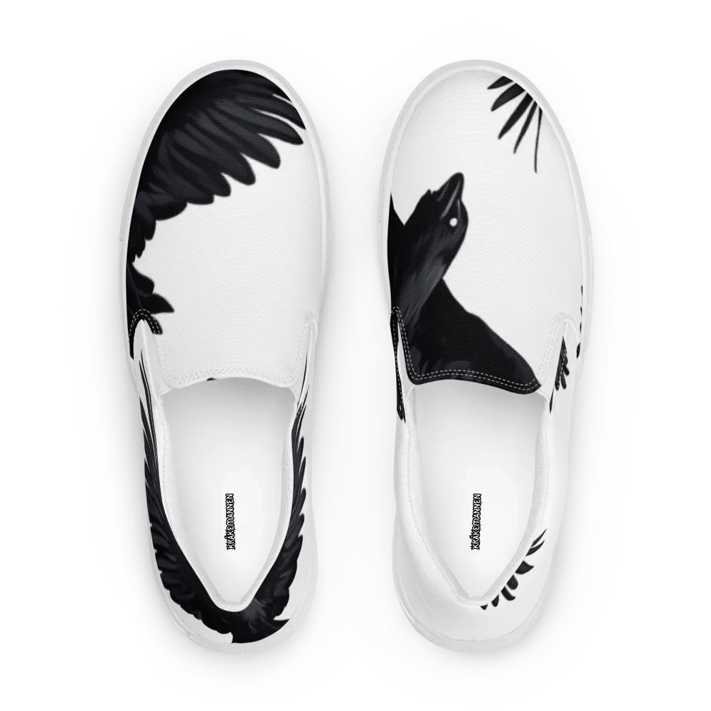 Men's Slip-On Canvas Shoes with Unique Crow Design 🖤 product image (1)