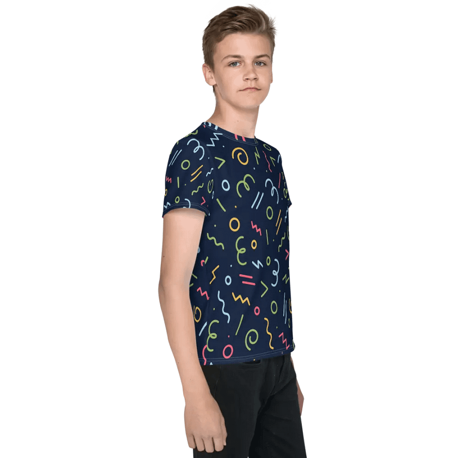Energize Your Style with Abstract All-Over Print Youth Tee product image (4)